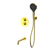 Термостатический смеситель скрытого монтажа для ванны с душем WHITECROSS Y YSET10TOPGL (золото) 44702